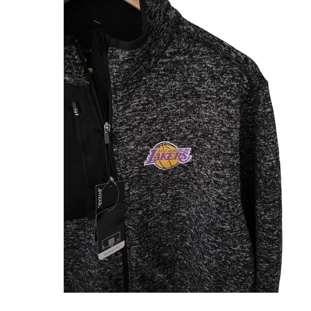 Antigua Los Angeles Lakers Fortune Full Zip Jacket Heather Black NWT Size L